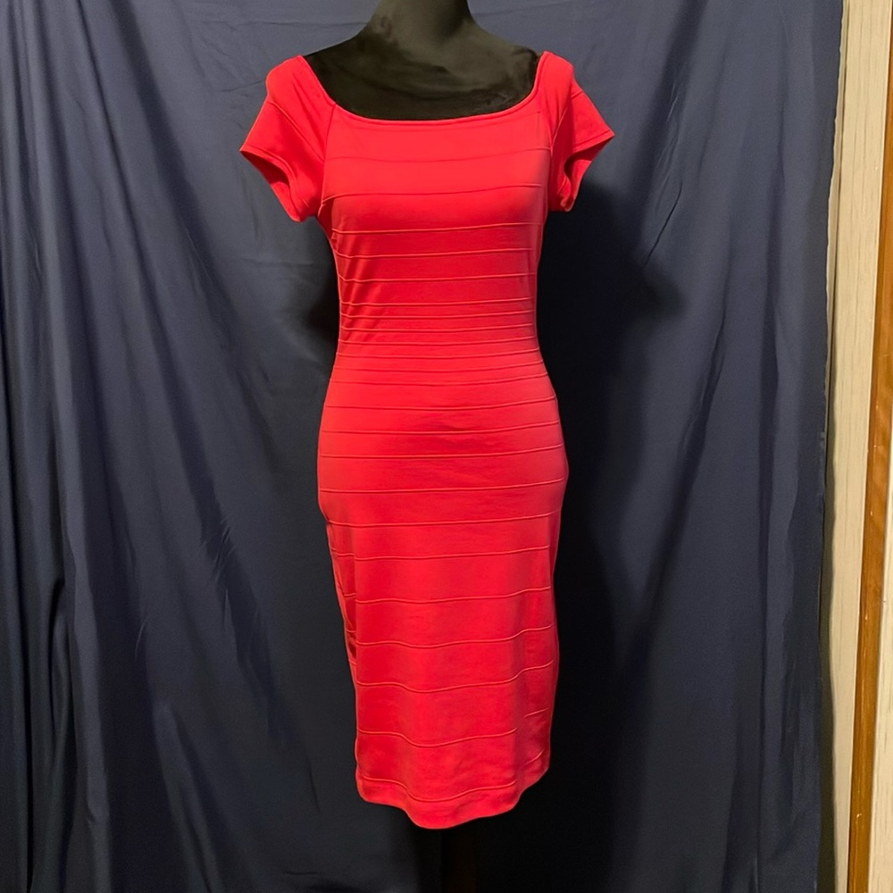 Bisou Bisou dark coral pink dress size 6